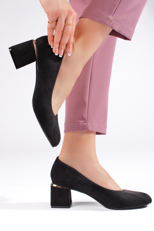 Schwarze Wildleder-High-Heels