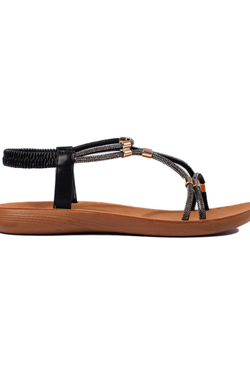 schwarze Sandalen