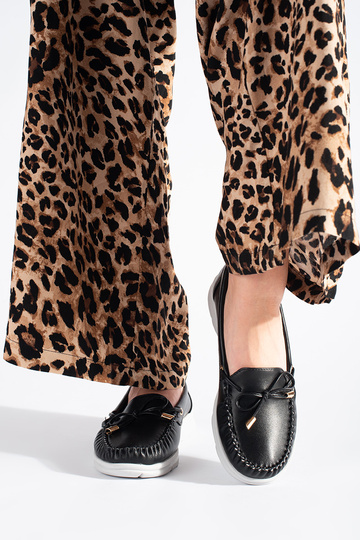 schwarze Mokassins mit Plateau 2