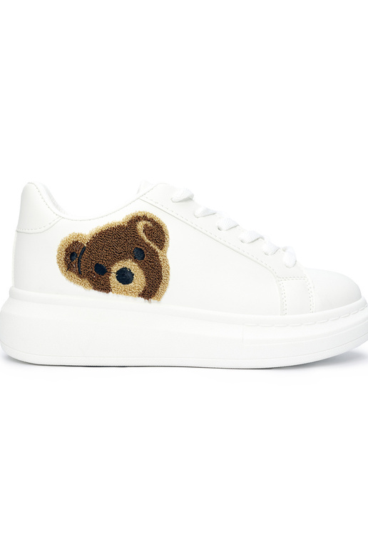 weiße Damen-Sportschuhe mit Teddybären weiße Damen-Sportschuhe mit Teddybären