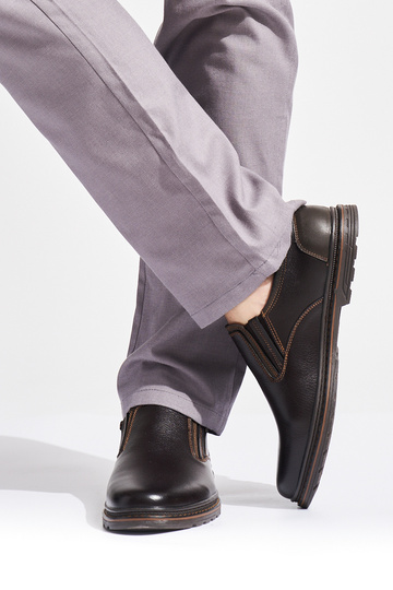 dunkelbraun Männer Halbschuhe 2