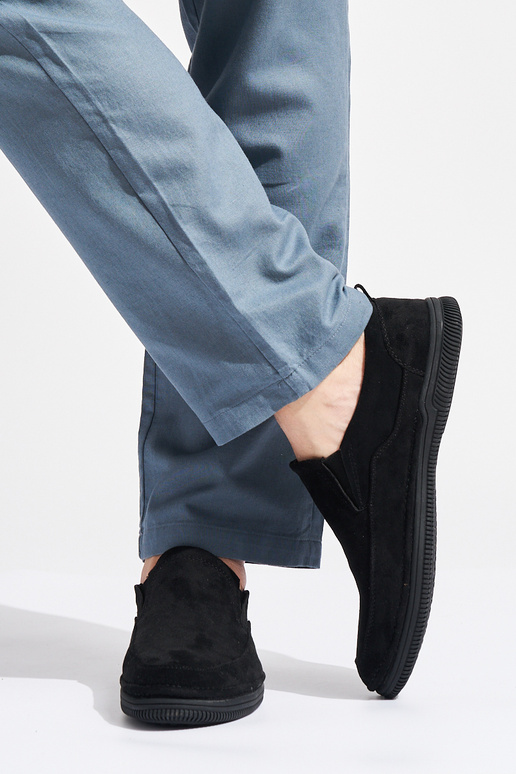 schwarze Mokassins für Herren