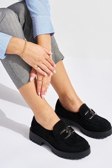 schwarze Wildledermokassins... 2