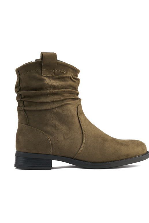 Khakifarbener Wildlederstiefel mit...