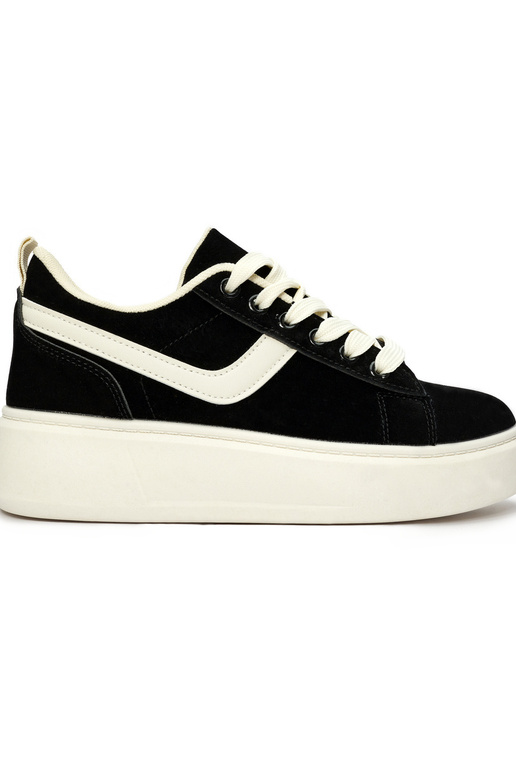 Schwarze Wildleder-Plateauschuhe für... Schwarze Wildleder-Plateauschuhe für...