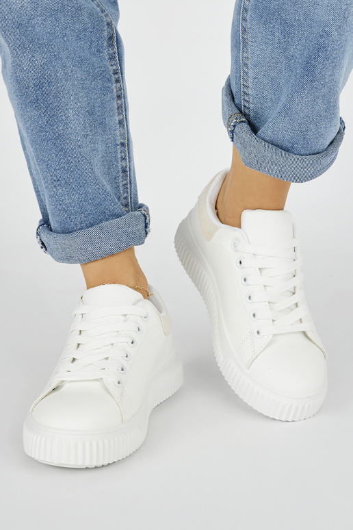 Weiße klassische Damen-Sneakers mit...