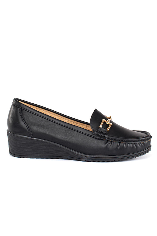 schwarze Damenmokassins mit Schnallen schwarze Damenmokassins mit Schnallen