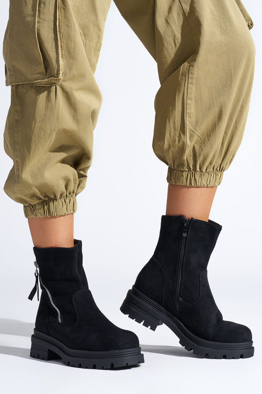 schwarze Damenschuhe mit dekorativem...