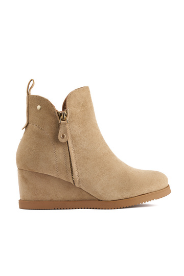 Beige Damen-Keilschuhe