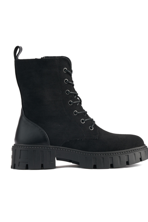 Schwarze Schnürstiefel für Damen