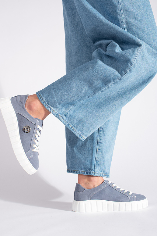 Hellblaue Stiefeletten mit... Hellblaue Stiefeletten mit...