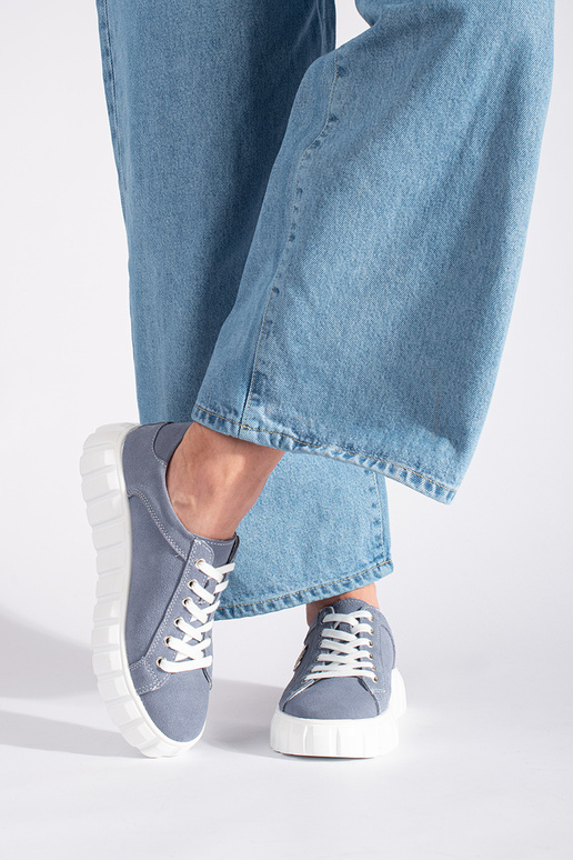 Hellblaue Stiefeletten mit... Hellblaue Stiefeletten mit...