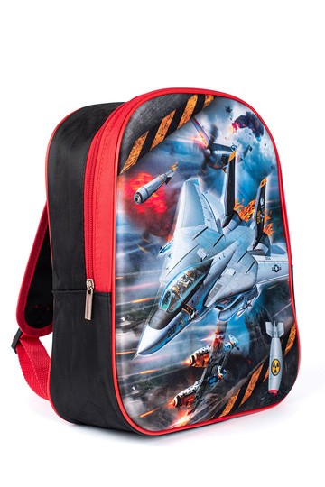 Schwarz-roter Rucksack für...