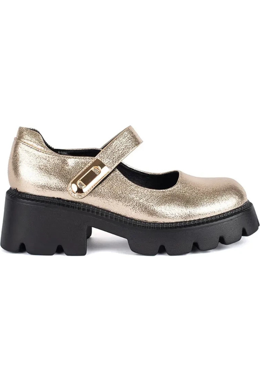 goldene Farbe Frauen Halbschuhe mit...