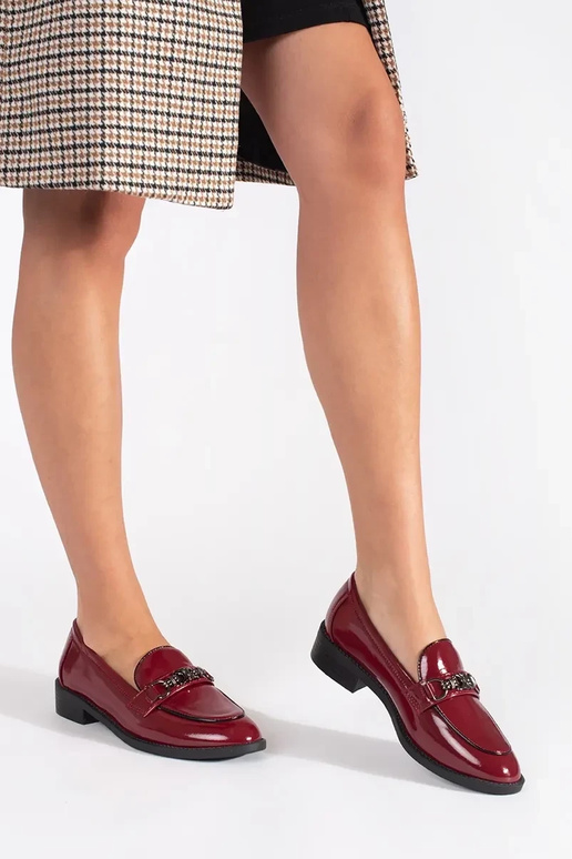 Bordeauxfarbene Damen-Mokassins Bordeauxfarbene Damen-Mokassins