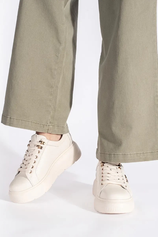Haut Beige Sneakers Stilvollllschuhe...