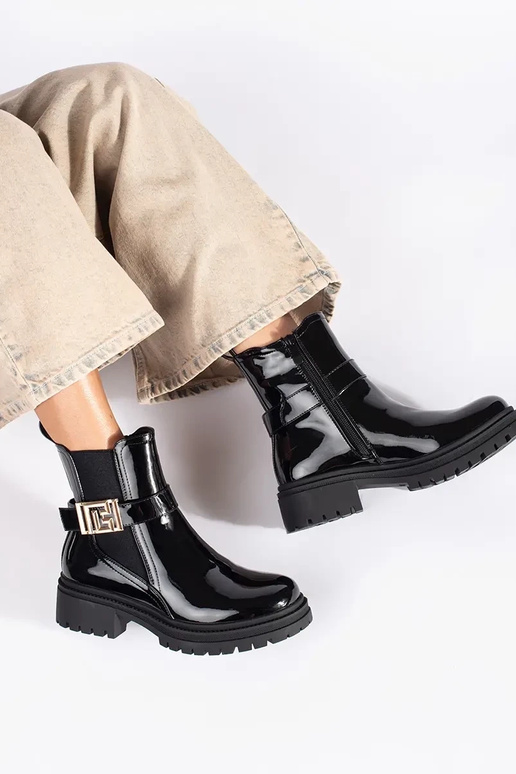 mit Lackeffekt schZuarze Farbe Frauen... mit Lackeffekt schZuarze Farbe Frauen...