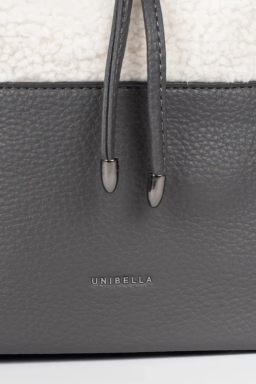 Graue elegante Handtasche mit Fell Graue elegante Handtasche mit Fell