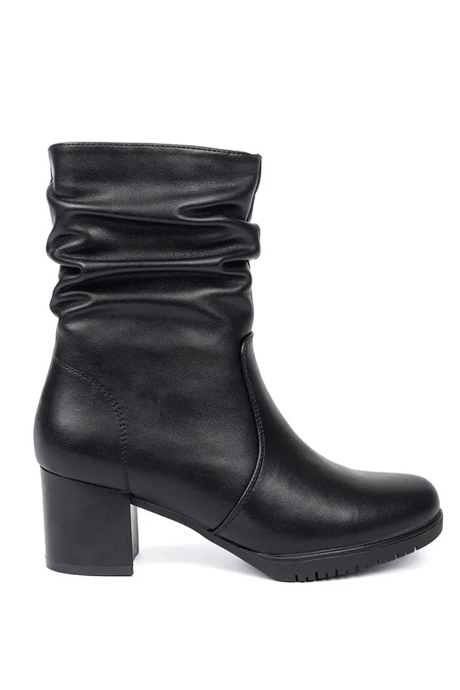 Schwarze Damenschuhe aus Leder mit...