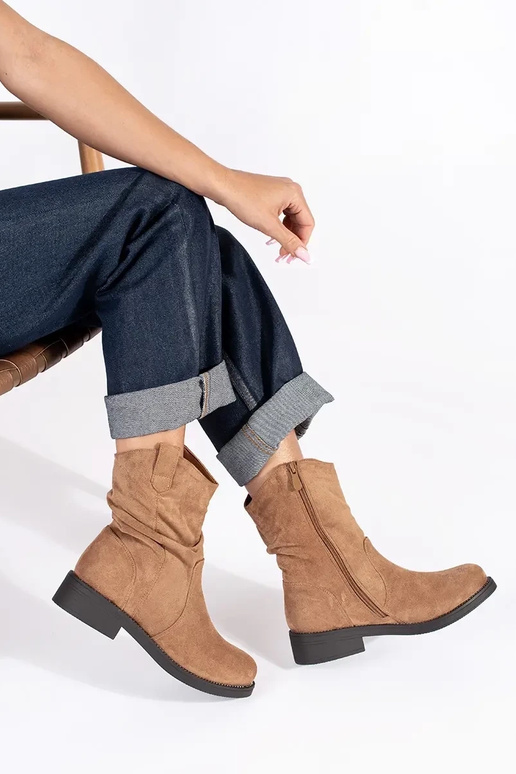 Cowboystiefel für Frauen aus beigem...