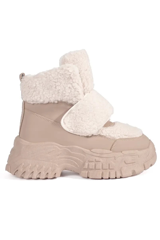 Beige Schneestiefel mit einer...