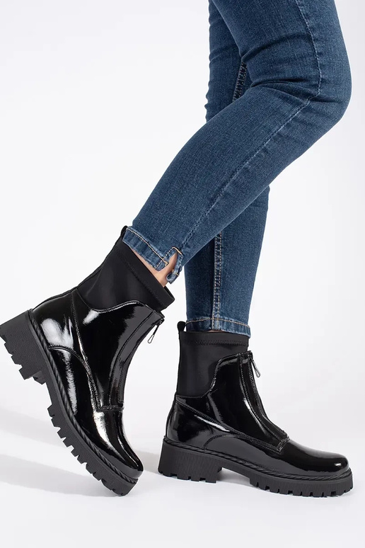 mit Lackeffekt schZuarze Farbe Frauen...