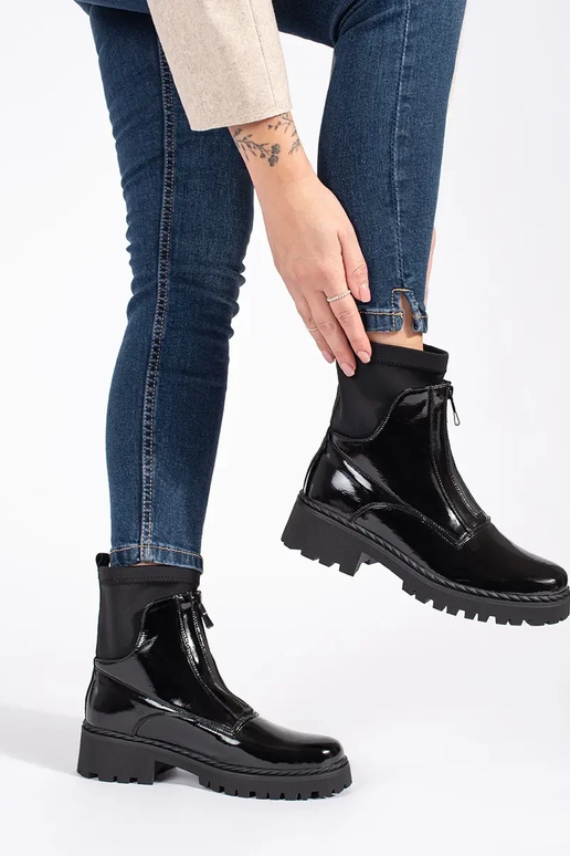 mit Lackeffekt schZuarze Farbe Frauen...