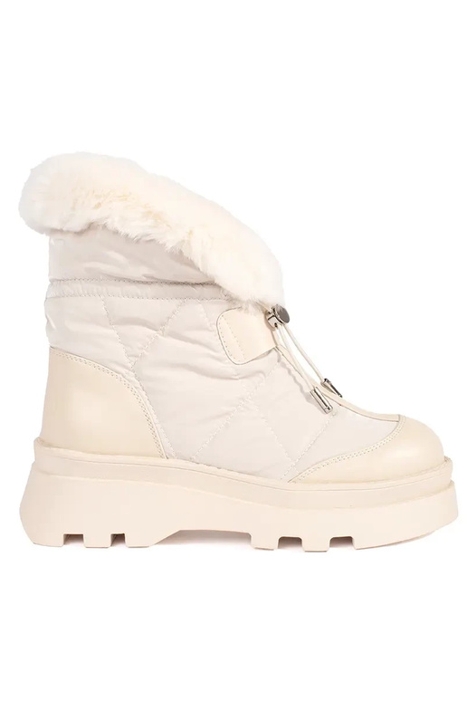 Beige Schneestiefel für Damen z...