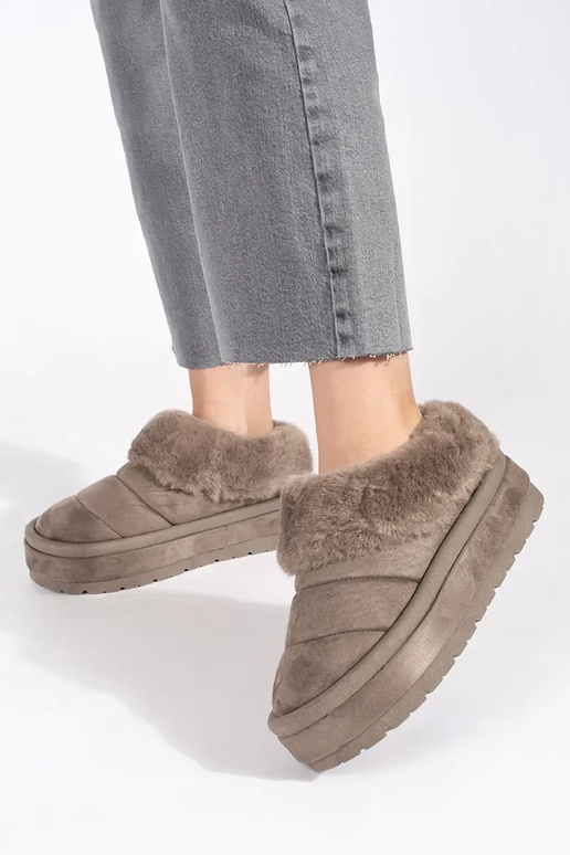 Beige niedrig Schließe Schneestiefel...