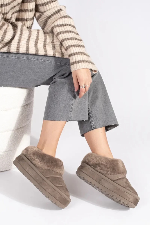 Beige niedrig Schließe Schneestiefel...