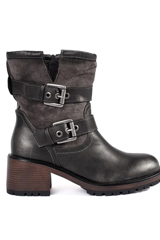 Dunkelbraune Damenstiefel mit Absatz...