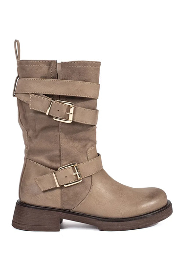 Beige Damen-Halbschuhe mit...