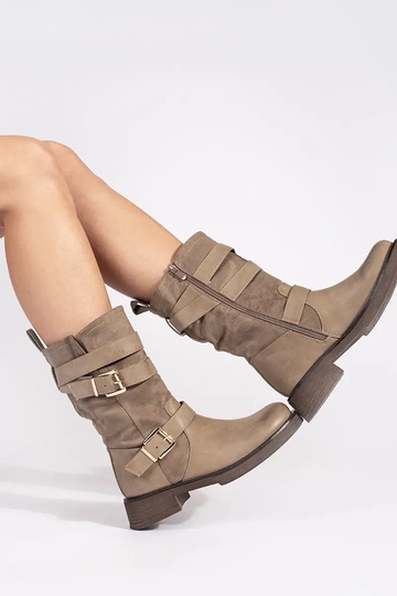 Beige Damen-Halbschuhe mit... 2