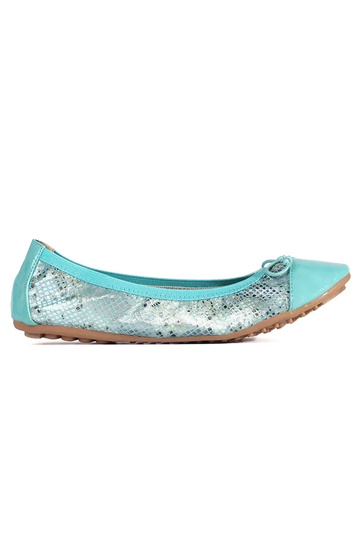 Blaue Ballerinas mit Schleife