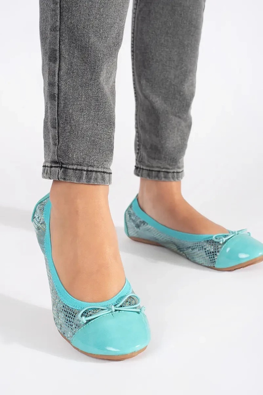 Blaue Ballerinas mit Schleife Blaue Ballerinas mit Schleife