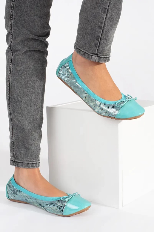Blaue Ballerinas mit Schleife Blaue Ballerinas mit Schleife