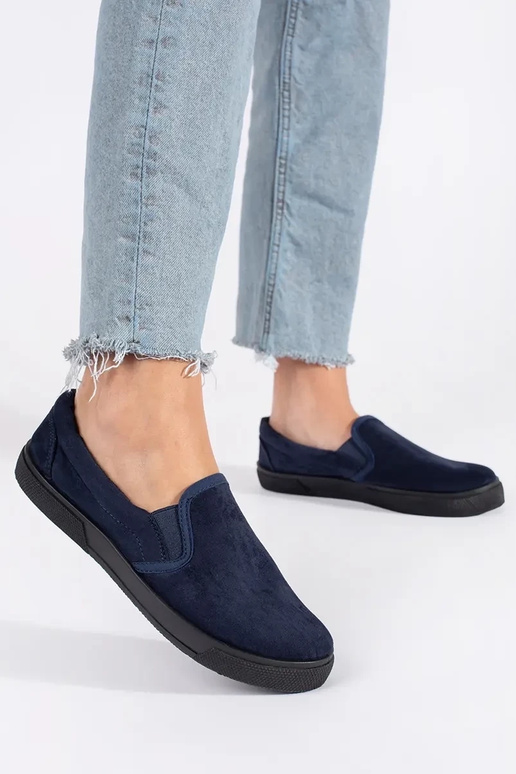 Blaue Slip-On Schuhe Blaue Slip-On Schuhe