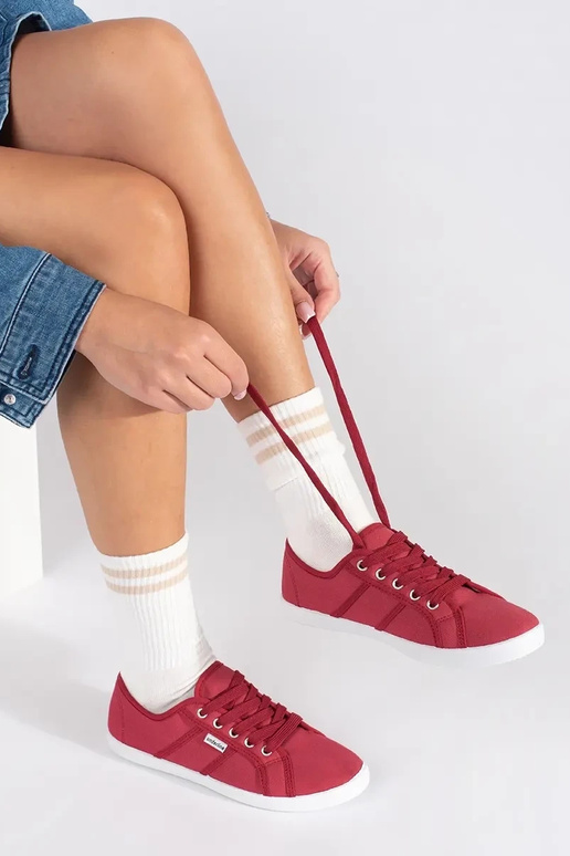 Rote Damen-Flachschuhe