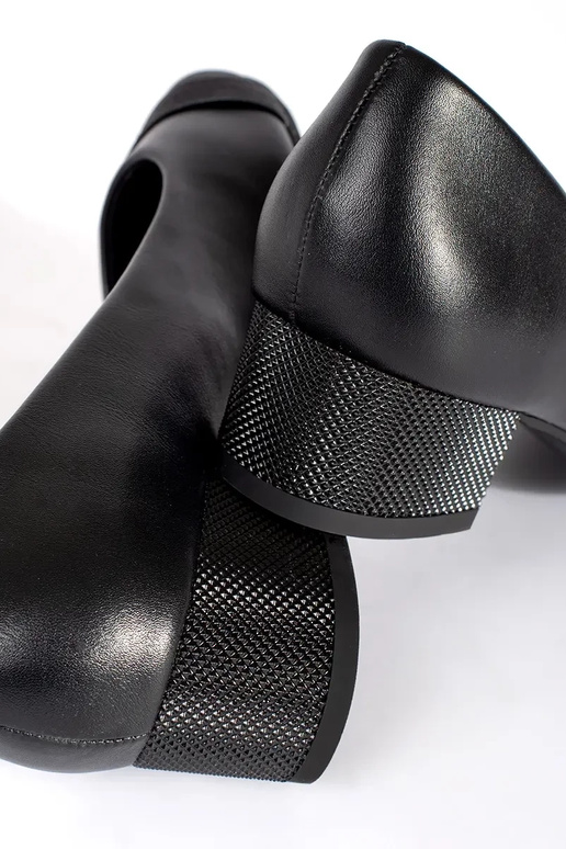 Schwarze Damen-Pumps mit niedriger Ferse