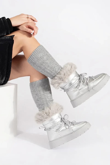 Silberfarbe Schneestiefel... 2