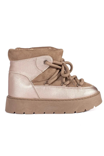 Beige geschnürt...