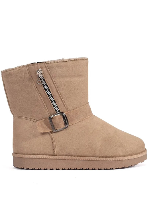 Elfenbeinfarbe Damen-Schneestiefel...