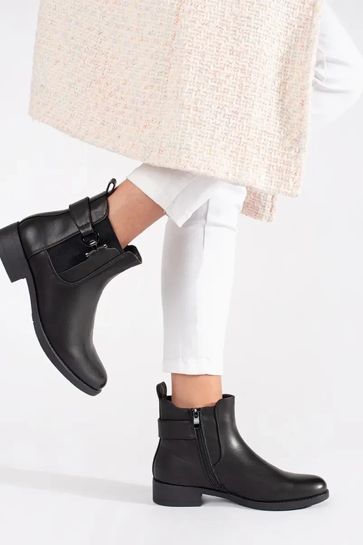 Klassische schwarze flache...