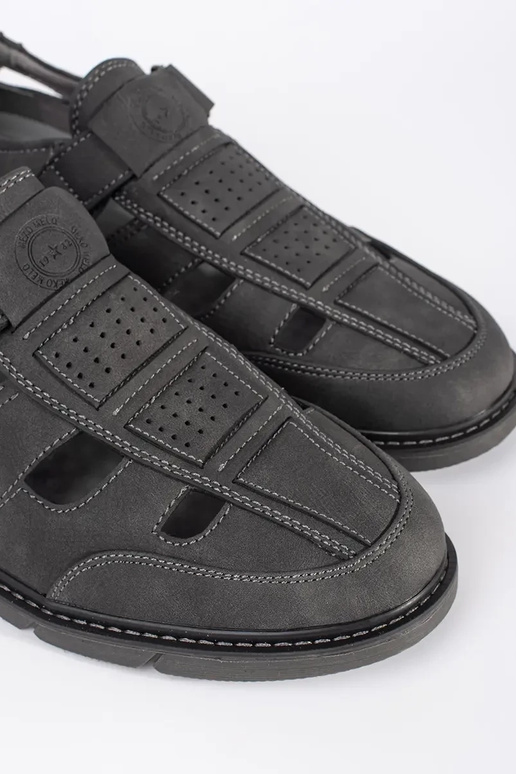 Graue durchbrochene Mokassins für Herren