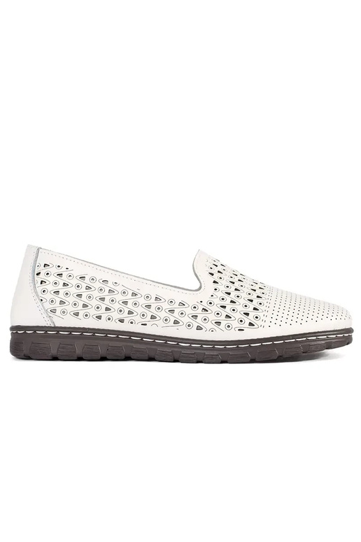 Weiße Schnürschuhe mit Lochmuster Weiße Schnürschuhe mit Lochmuster