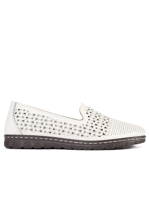 Weiße Schnürschuhe mit Lochmuster Weiße Schnürschuhe mit Lochmuster