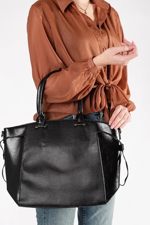 Schwarze große Handtasche mit...