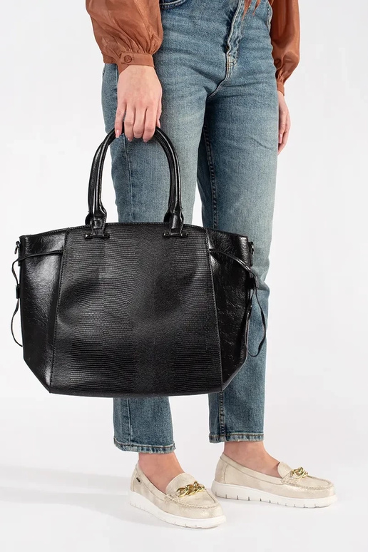 Schwarze große Handtasche mit...