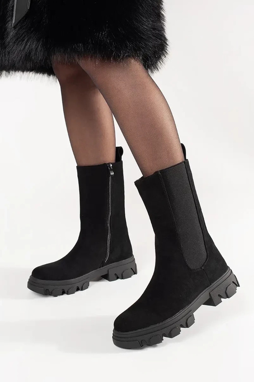 Schwarze Wildleder Chelsea Boots