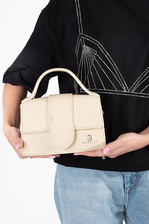 Beige kleine Tasche mit Griff